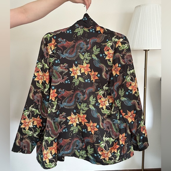 3/50$ Shirt / blouse in ethnic style M / L New green button down shirt - Picture 14 of 15